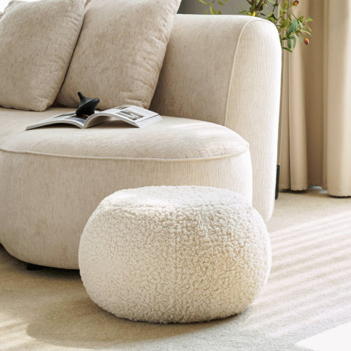 Ebern Designs 18.8" Wide Round Upholstered Pouf Ottoman & Reviews | Wayfair