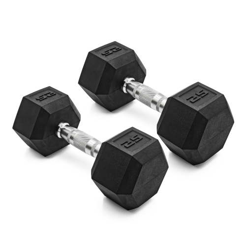 CAP Barbell, 25lb Coated Rubber Hex Dumbbell, Pair