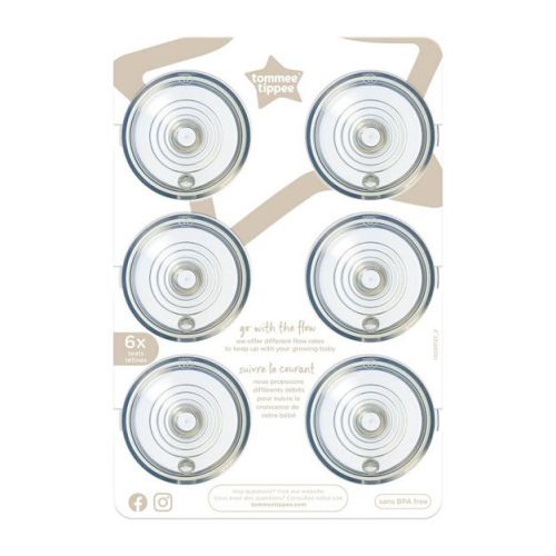 Tommee Tippee Natural Start Silicone Baby Bottle Nipples - Fast Flow - 6pk