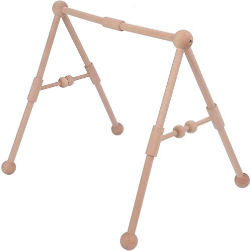 Wooden Baby Gym, Motor Skills Development Interactive Toy for Newborns with Hanging Bar, Lightweight Portable for Indoor Outdoor Use
