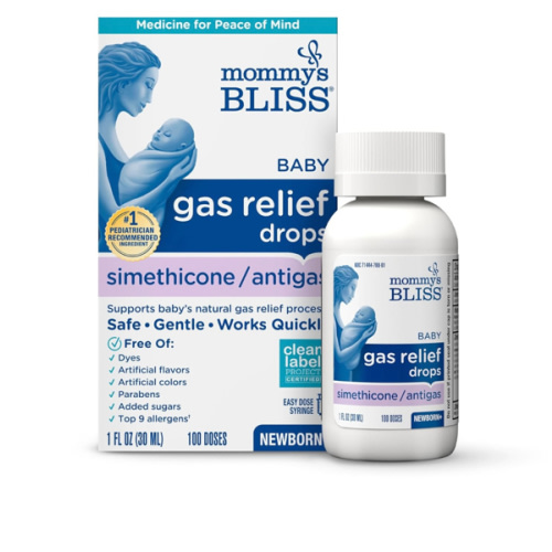 Mommy's Bliss Gas Relief Drops Bottle, Simethicone Drops for Infants, Relieves Stomach Discomfort, Safe & Gentle, Ginger Flavor, 1 Fl Oz (Pack of 1)