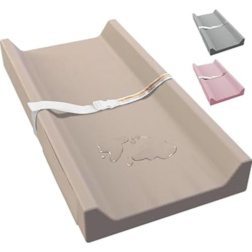 Vegan Leather Baby Changing Pad, Waterproof & Wipeable Soft Diaper Changing Mat 32“ x 16.6" Comfortable Infant Changing Station for Dresser & Table