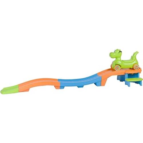 Step2 Dino Dash Up & Down Roller Coaster Toy for Kids, Ride On Push Car, Indoor/Outdoor Playset, Toddler Ages 2-5 Years Old, Compact Storage, Max Weight 50 lb., Green