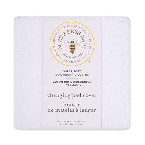 Burt's Bees Baby Unisex Baby Gift Set - Crib Sheet, Changing Pad Cover & Burp Cloths, 100% Organic Cotton Essentials Bundle