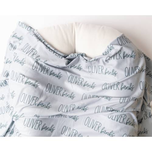 Personalized swaddles, hats, and bows - modern font duo