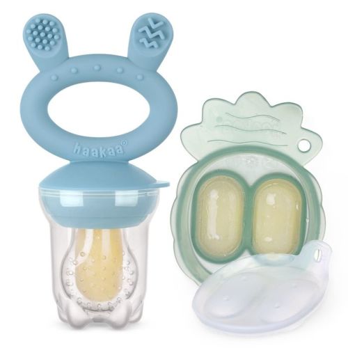 Haakaa Freeze-N-Feed Mini Combo-Sky Blue & Pea Green | Food Storage & Preparation | Baby Bunting AU