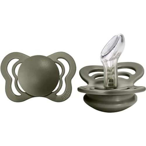 BIBS Pacifiers - Couture Collection | BPA-Free Baby Pacifier | Made in Denmark | Set of 2 Hunter Green Color Premium Soothers | Size 6-18 Months