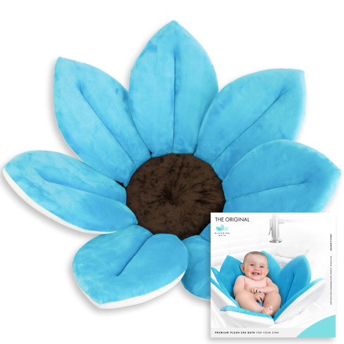 Blooming Bath 7 Petal Flower Baby Bath Seat for Sink - Blue