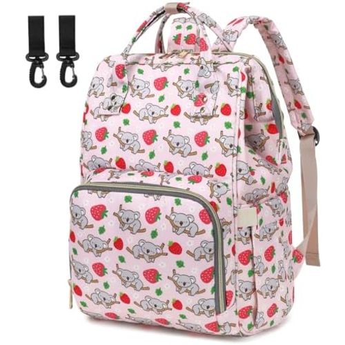Diaper Bag Backpack for Baby Girls, Mom Waterproof Large Nappy Bags for Women