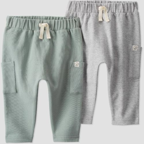 Little Planet By Carter's Organic Baby Boys' 2pk Jogger Pants - Gray/green 18m