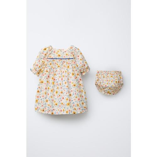 FLORAL DRESS AND BOTTOMS - Light ecru | ZARA United States