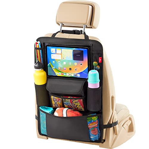 Helteko Car Seat Organizer, Ultra Version Kids Backseat Car Organizers and Storage, Waterproof Back Seat Protector Kick Mats with Tablet Holder 12 in, Car Accessories Interior and Travel Essentials.
