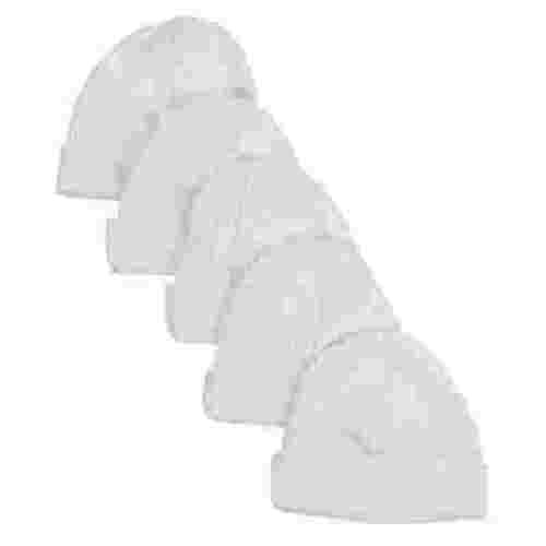 Bambini Infant White Baby Cap Hat, 100% Cotton, Pack of 5