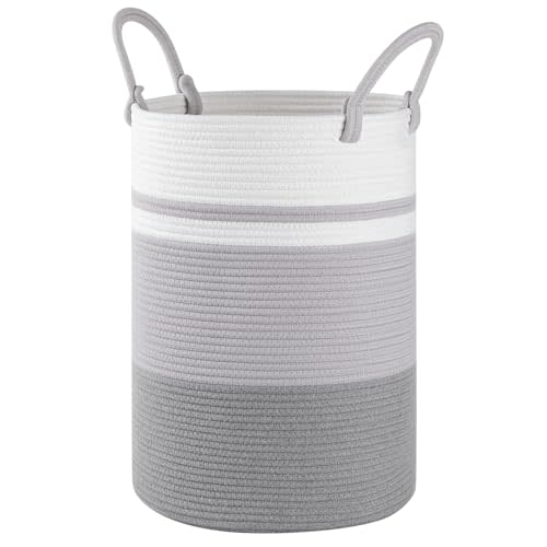 SIXDOVE Laundry Basket, Laundry Hamper, Baby Nursery Hamper, Foldable Laundry Hamper with Handles, Storage Blanket Clothes Toys in Bedroom, Living Room-13.8 "L * 19.7 "H-Gradient Grey