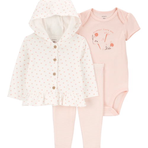Pink/White Baby 3-Piece Little Cardigan Set | Carter’s Oshkosh Canada