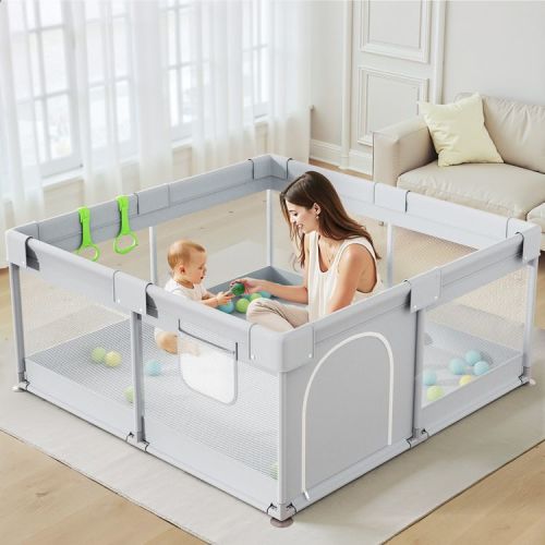 Large Baby Playpen – 47×47in Toddler Play Yard, Indoor Activity Fence for Apartments, Safe & Spacious Play Area