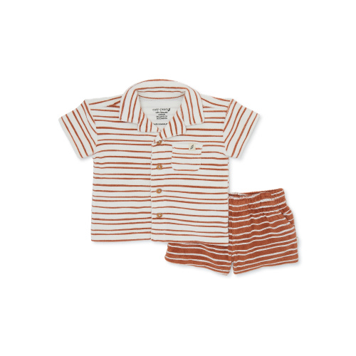 easy-peasy Baby Boy Terry Cloth Shirt and Shorts Set, 2-Pieces, Sizes 0-24M