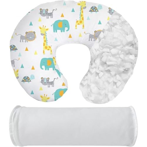 Little Grape Land Nursing Pillow, Breast Feeding Pillow for Mom, Shredded Memory Foam Pillow for Nursing, Better Elasticity, Support, and Soft, Adjustable Nursing Pillow for Waist (Woodland Animals)