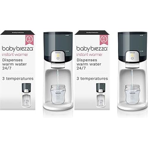 Baby Brezza Instant Baby Bottle Warmer - Fast Water Warmer Instantly Dispenses 24/7 in 3 Temperatures, White (Pack of 2)