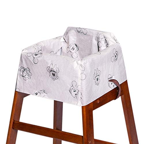 J.L. Childress Disney Baby Disposable Restaurant High Chair Covers - Baby Travel Accessory for Kids & Toddlers, Individually Wrapped, Covers All Surfaces - 12 Count, Mickey & Minnie