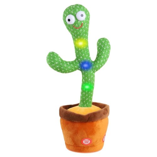 Dancing Cactus Toy with 120 Songs, Voice Mimic, and LED Lights