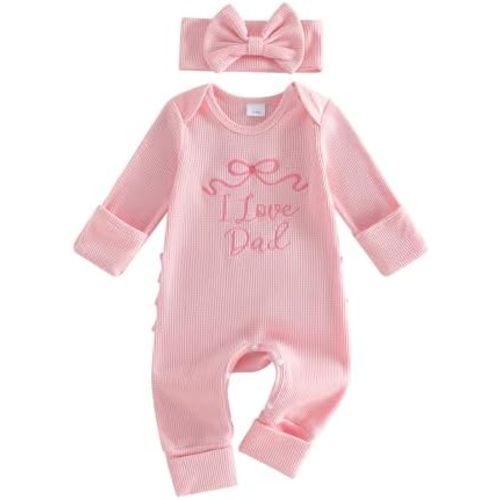 My First Fathers Day Baby Girl Outfit Daddys Girl Onesie Long Sleeve Romper Jumpsuit Infant Newborn Clothes