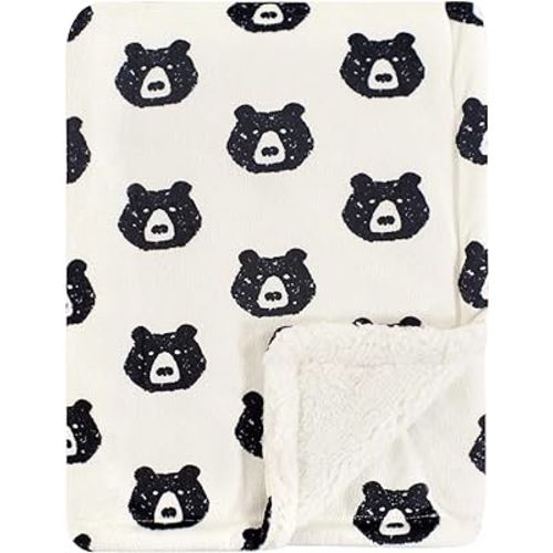Yoga Sprout Mink Blanket with Sherpa Backing, Bear
