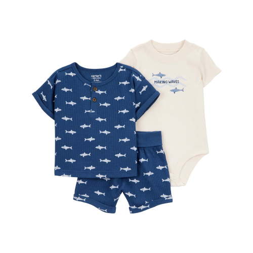 Carter's Child of Mine Baby Boy Outfit Set Shark Print Sizes 0-24 Months