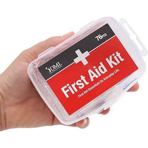 DMI 76-Piece First-Aid Kit, All-Purpose Use for Minor Cuts and Scrapes, Durable Water-Resistant Case, Convenient and Portable, FSA & HSA Eligible