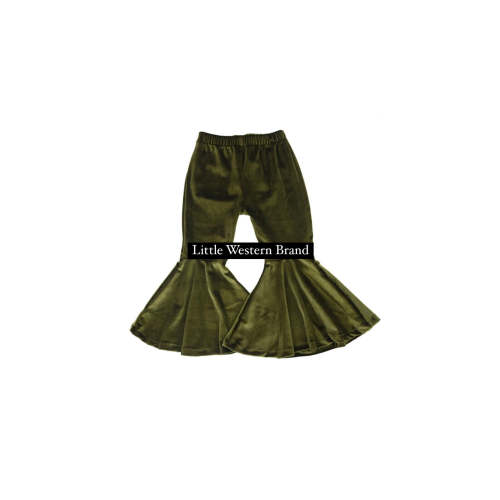 Pine Green Velvet Bell Bottoms (Baby & Toddler)