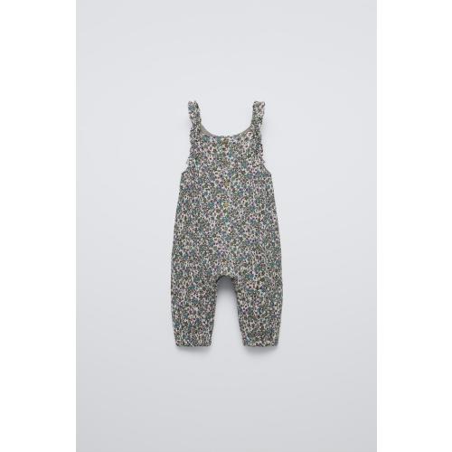 FLORAL PRINT OVERALLS - Greenish | ZARA United States