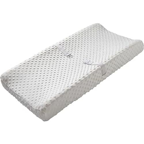 Baby Changing Pad Cover, Super Soft Plush Dot Diaper Changing Table Covers for Baby Girls and Boys, Ultra Comfortable, Diaper Changing Cloths for Babies, Fit 32"/34'' x 16" Pad (White)