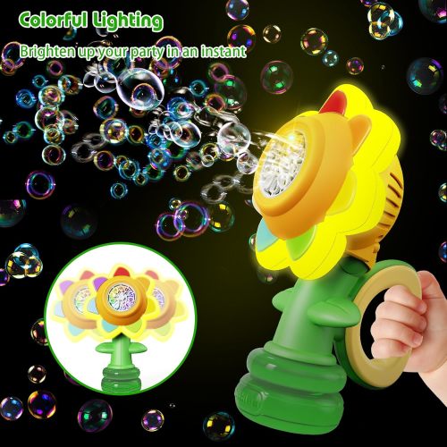 Seven Color Flower Bubble Machine for Kids