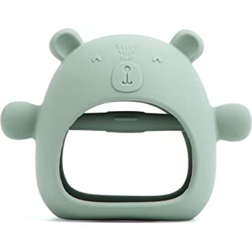 Teething Toys for Babies 0-6 Months, Never Drop Silicone Baby Teether, Hand Pacifier for Sucking Babies, Soothing Pain Relief, Best Chew Toy for Teething Baby,Teething Mitten for New Born-Morandi Cyan