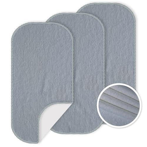 CUXFLS Baby Waterproof Changing Pad Liners (3 Pack) - Washable Reusable Changing Table Cover Liners Double, Portable Diaper Pads, Grey