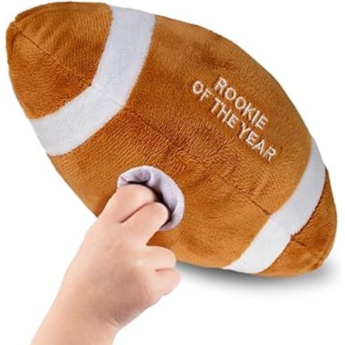 Playbees Baby Football Plush Rattle - Baby Boy Stuff for Gifts, Toddler Football Toys, Baby Rattles & Plush Rings, Engaging Learning for Boys and Girls - Ages 0-36 Months