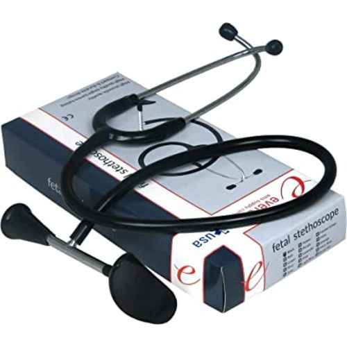 Dixie EMS Fetal Stethoscope for Baby’s Heartbeat Detection, Latex-Free Fetoscope with Pinard Horn and Soft Earbuds, 22”
