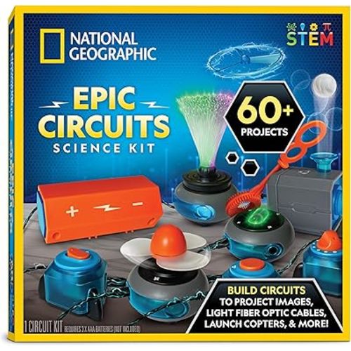 National Geographic Circuit Maker Kit - Electronics Kit for Kids with 60 Electrical Circuit Projects, Electric Circuit STEM Toy, Electronic Projects