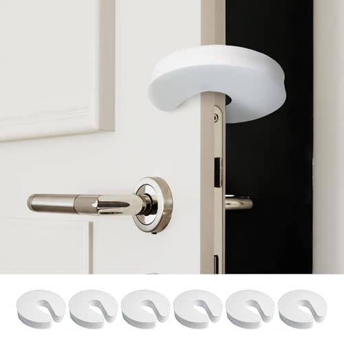 Door Pinch Guard (6 Pack) Baby Proof Door Slam Stopper Prevent Finger Pinch Injuries, Durable Extra Thick Soft Foam, White by Heart of Tafiti
