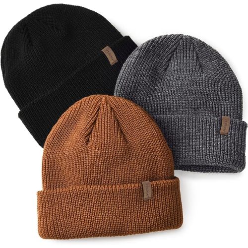 FURTALK Toddler Beanie Baby Boys Girls Beanies Kids Winter Hats Children Knit Warm Caps - 6-36 Months - Black+caramel+mixed Grey