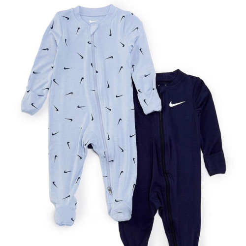 Nike Baby Newborn-9 Months Long Sleeve Footed Coverall Two-Pack
