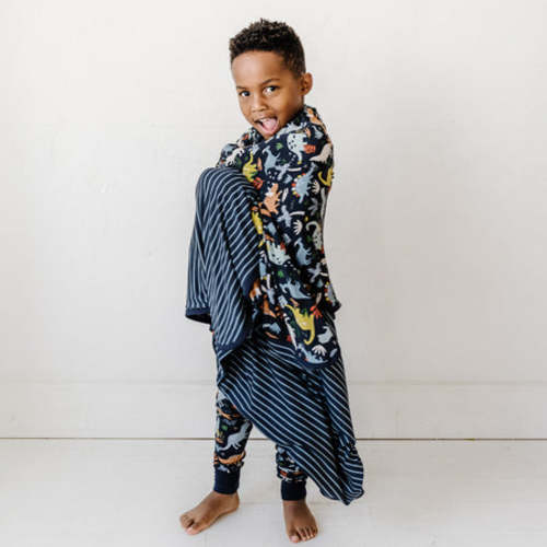 Navy Jurassic Jungle Large Cloud Blanket®