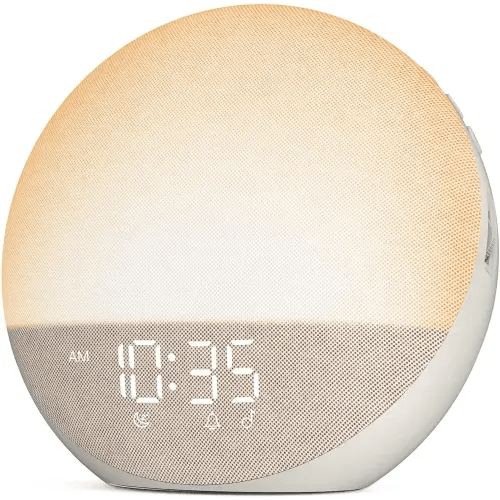 Sunrise Alarm Clock White Noise Machine: Natural Wake Up Light - Dimmable Clock with Bluetooth Speaker for Bedroom - 25 Sleep Sounds for Baby Adults Kids Putty
