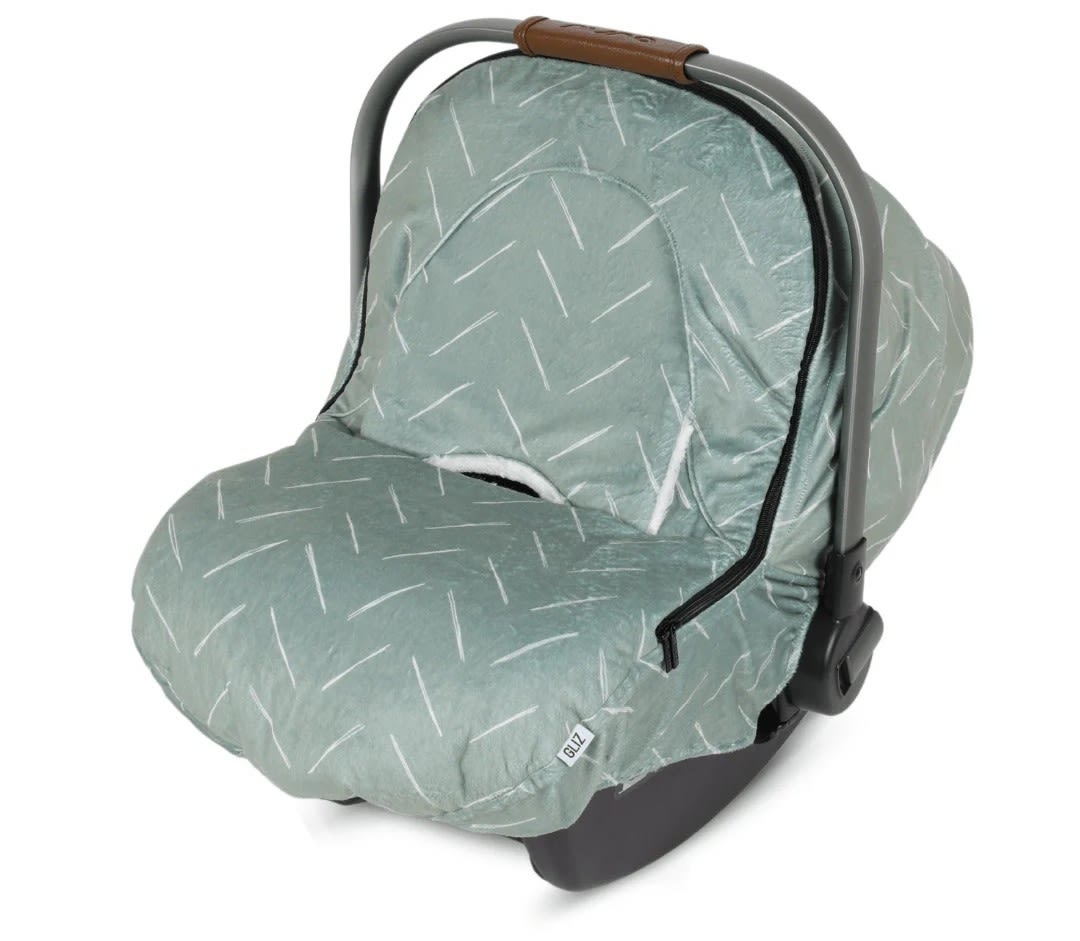 Gliz Design | Winter Cover - Freehand Chevron in Sage Green