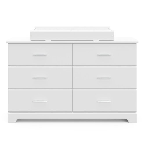 Storkcraft Brookside 6 Drawer Dresser with Nest Topper and Change Pad Nursery Set
