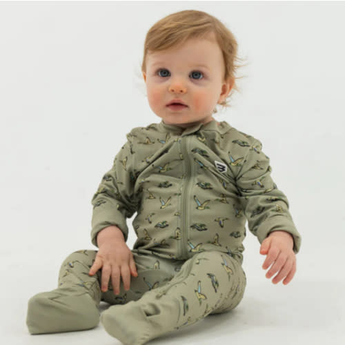 Baby Zip Up - Flying Ducks Green – BURLEBO