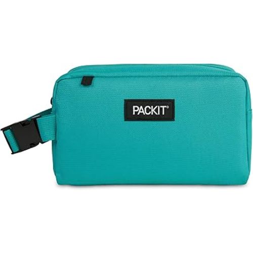 PackIt® Freezable Snack Box, Teal, Built with ECOFREEZE® Technology, Collapsible, Reusable, Zip Closure with Buckle Handle, Designed For Work Snacks, Fresh Snacks On the Go, Adults, and All Ages