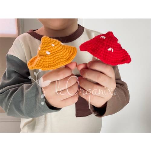 Organic Crochet Mushroom Rattle