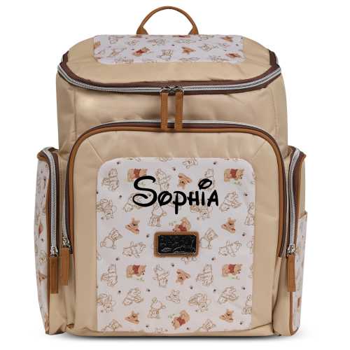 Personalized Winnie the Pooh Diaper Bag | Disney Pooh Baby Backpack | Custom Name Diaper Bag | Baby Shower Gift