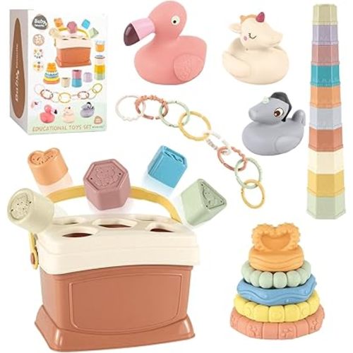Educational Baby Toys Set Montessori Toys for Babies 6-12 Months Sensory Blocks Stacking Cups Learning Toys for Baby Gifts 1 2 3 Years Old